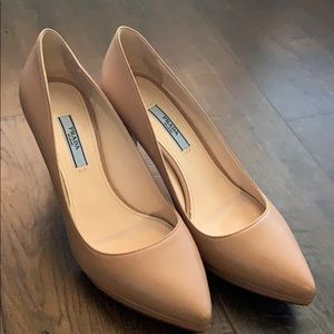 Prada Italian Designer Heels Nude Stilleto